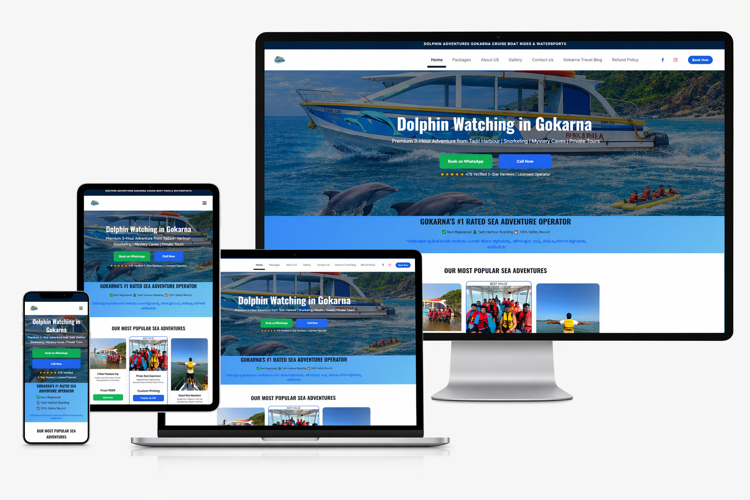 Dolphin Adventures Gokarna website preview