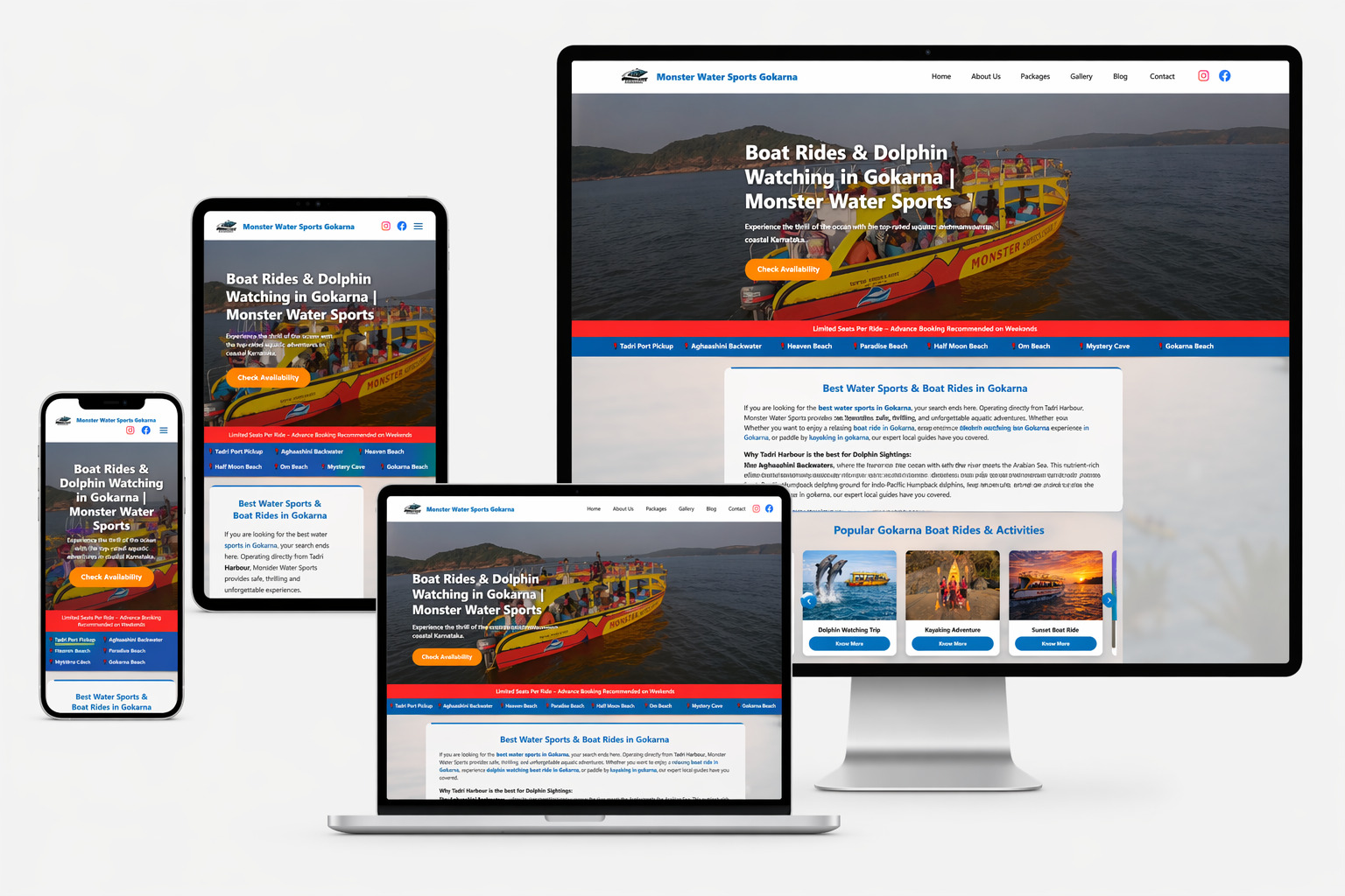 Monster Water Sports website preview