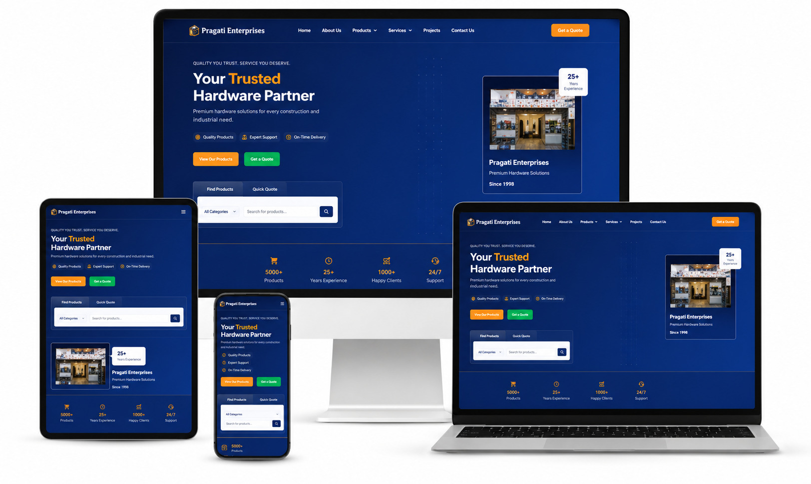 Pragati Enterprises website preview